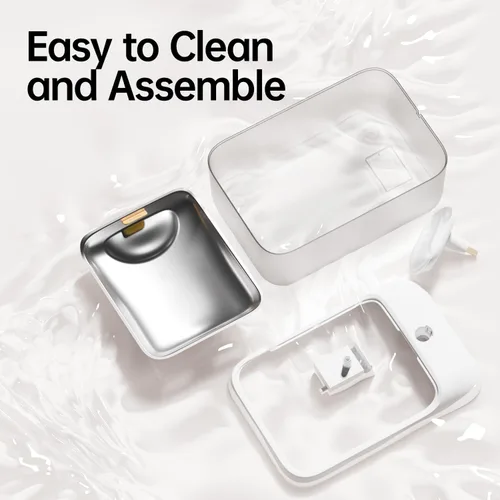 Miniatura 6 de Fuente de agua automática para gatos, 4.5 L, bandeja de bebidas de acero inoxidable de gran capacidad, dispensador de agua para gatos, bomba Blanco