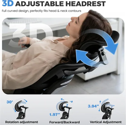Miniatura 6 de Ergonomic Office Desk Chair, Breathable Mesh Office Chair with Lumbar Support, Computer Desk Chairs Comfy for Home Office, Work, Study, 300LBS