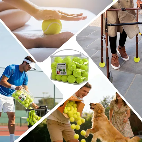 Miniatura 5 de INSUM Bulk Tennis Balls for Beginner – 20/30/60/120 Pack High Elasticity Practice Tennis Balls with Mesh Bags, Portable for Pet Dog Outdoor Playing