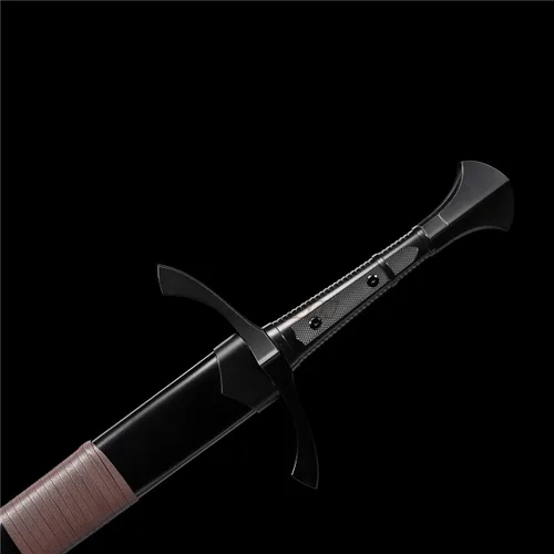 Miniatura 7 de Fidestisan Espada Medieval Claymore de 45 pulgadas Hecha a Mano Espadas Largas Reales Hoja Negra de Espiga Completa Autoensamblaje Desmontable