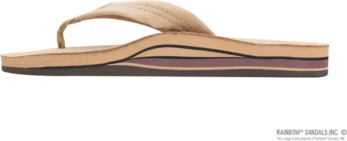 Miniatura 2 de Rainbow - Sandalias de cuero para hombre, doble capa con arco y banda ancha