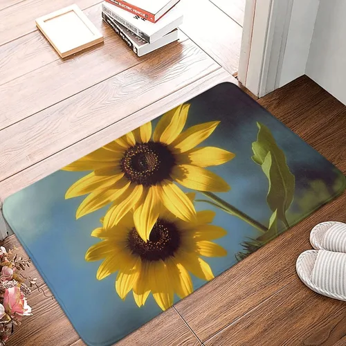 Miniatura 9 de Tapete para puerta delantera, estampado de peonías, primavera, tapete de bienvenida, absorbente, antideslizante, tapete de entrada suave, alfombra
