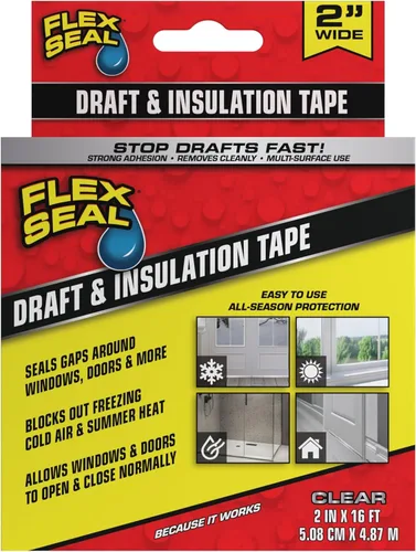 Flex Seal Cinta de Sellado contra Corrientes de Aire y Aislamiento, Flexible, de Goma, Tira Resistente a la Intemperie para Ventanas, Puertas,