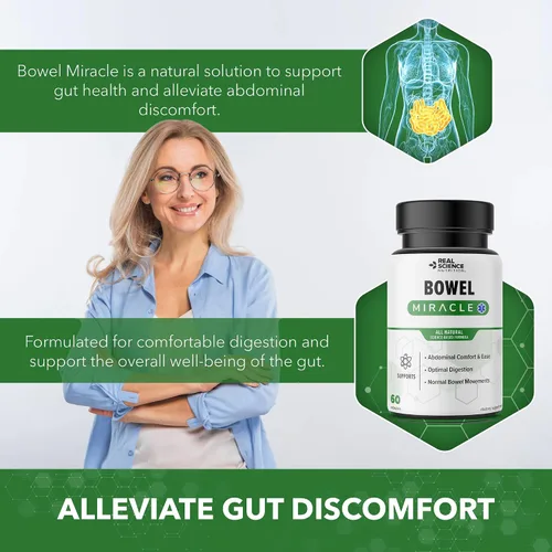 Miniatura 4 de Real Science Bowel Miracle - Suplemento de apoyo intestinal para comodidad digestiva y bienestar intestinal, con Vinitrox, GABA y vitaminas
