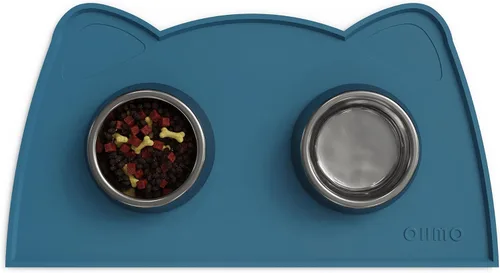 Miniatura 32 de OHMO - Tapete de silicona para comida para gatos, tapete de alimentación de mascotas para el piso, antideslizante e impermeable, bandeja para agua