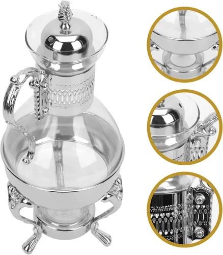 Miniatura 5 de Botella de café con leche de vidrio, tetera turca, tetera turca, tetera para estufa, estufa, decoración árabe antigua, vasos para servir cocina