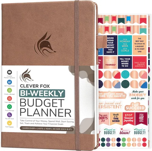 Miniatura 17 de Clever Fox Planificador de presupuesto bi semanal - Libro organizador financiero sin fecha - Rastreador de gastos, cuaderno de presupuestos y Negro
