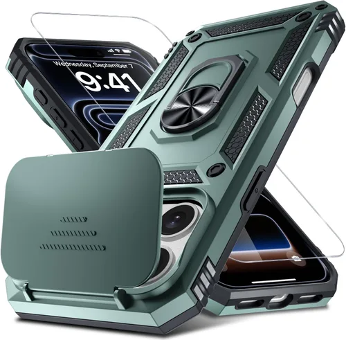 Miniatura 66 de Janmitta - Funda para iPhone 14 Pro con cubierta deslizante para lente de cámara incorporada + protector de pantalla, funda de cuerpo completo