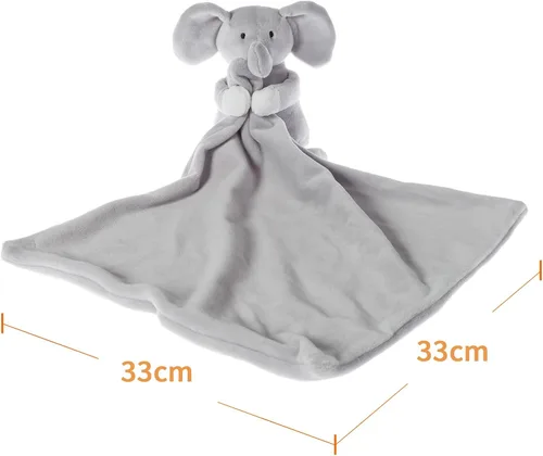 Miniatura 7 de Apricot Lamb Manta de seguridad de animales de peluche, elefante gris, manta de personaje para guardería, felpa de lujo para acurrucarse