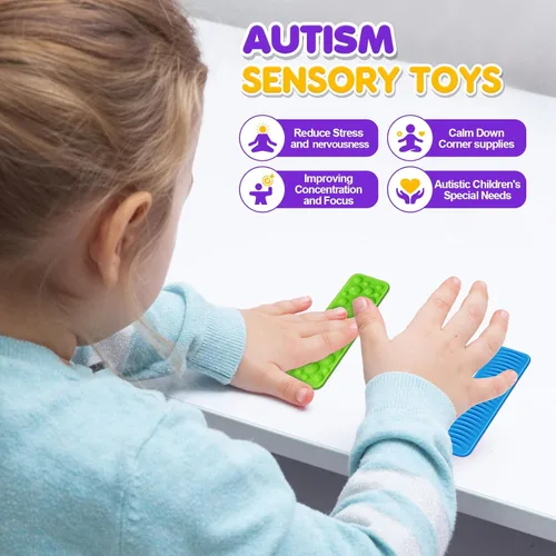 Miniatura 3 de Juguetes sensoriales para niños y adultos: paquete de 8 juguetes de succión texturizados para niños con autismo, calmantes - pegatinas sensoriales
