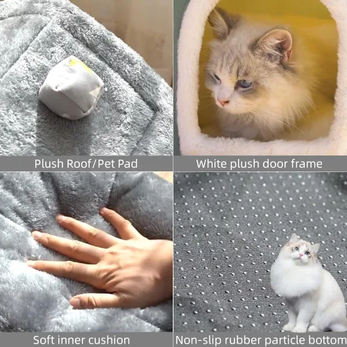 Miniatura 2 de Casa para Perros Interior, Cama de Perro Plegable y Suave, Nido Cálido para Gatos, Cueva para Cachorros con Cojín para Perros Pequeños, Medianos