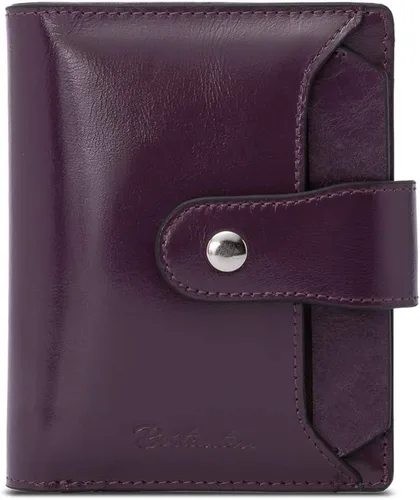 Miniatura 31 de BOSTANTEN Cartera de piel para mujer, con bloqueo RFID, pequeña, plegable, con bolsillo con cremallera, tarjetero, con ventana de identificación