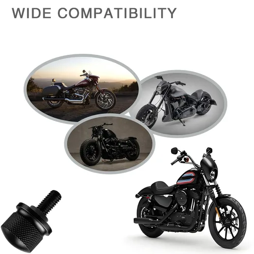 Miniatura 7 de Tornillo de perno de asiento de aleación de aluminio negro adecuado para Harley Davidson 1996-2024 (1 perno)