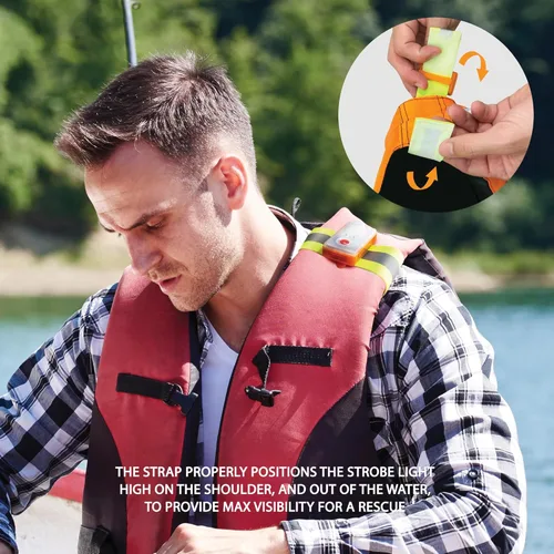 Miniatura 5 de WICKED Luz estroboscópica LED de chaleco salvavidas para supervivencia de emergencia al aire libre; haz de alta intensidad activado por agua