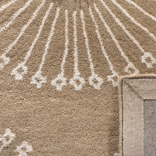 Miniatura 7 de SAFAVIEH Soho Collection SOH821A - Alfombra redonda de lana de primera calidad, hecha a mano, 6 pies, color beige y marrón