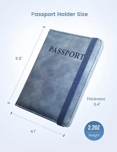 Miniatura 2 de Mymazn Portatarjetas de pasaporte y vacunación Combo de portatarjetas para pasaporte y cartera de viaje con tarjetero de vacunación, funda