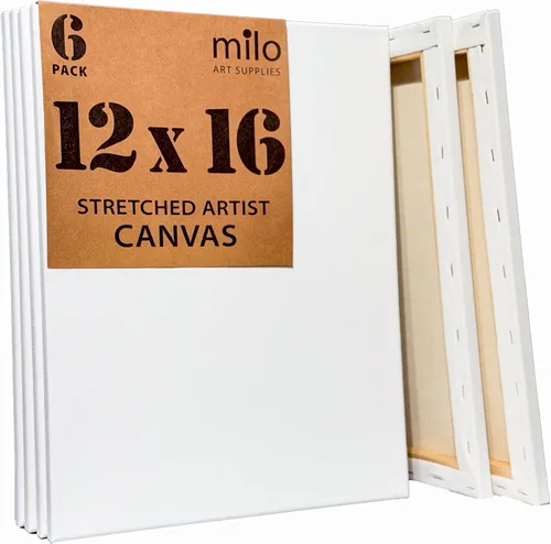 Miniatura 10 de milo Lienzo estirado para artista, 16 x 20 pulgadas, paquete económico de 6 lienzos para pintura, imprimado y listo para pintar, suministros de arte