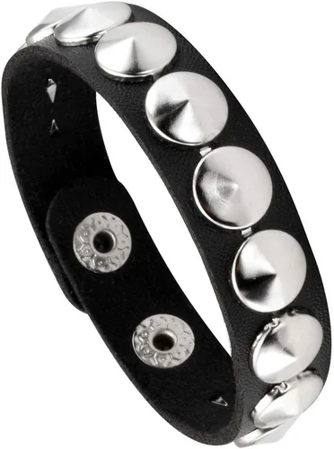 Miniatura 4 de Eigso 3 pulseras punk de cuero para hombres y mujeres de Rock Rivet Wrap Retro Spike pulsera ajustable