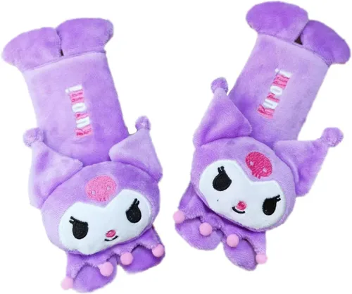 Miniatura 5 de Funda Kawaii para cinturón de seguridad de automóvil, lindo juego de 2 piezas de correa de asiento de anime, protector de cuello, decoración