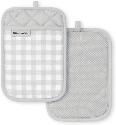 Miniatura 10 de KitchenAid Juego de 2 soportes para ollas a cuadros, cielo aguamarina, 7 x 10 pulgadas Aqua Sky
