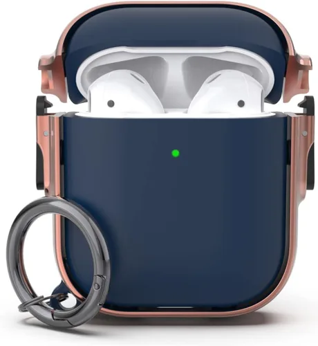 Miniatura 15 de Funda para AirPods 3, Funda Protectora de Cuerpo Completo de Material Híbrido con Cierre Seguro (Rosado Dorado + Verde)