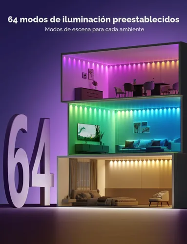 Miniatura 3 de Govee RGBIC - Tira de luces LED inteligentes que funciona con Alexa, lámpara de pared de interior que cambia de color, para fiestas, sincronización