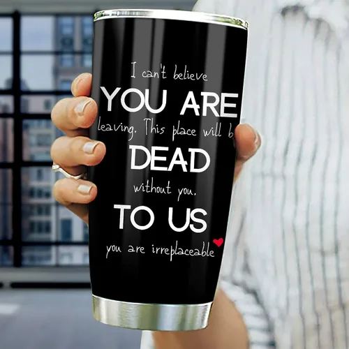 Miniatura 4 de CHICKOR Vaso térmico de 20 onzas con tapa con texto en inglés "You Are Dead To Us", regalo de despedida para empleados gerentes de trabajo, regalos