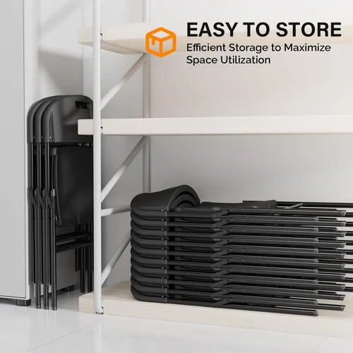 Miniatura 6 de Outvita 4 sillas plegables, 2 niveles moldeadas de plástico resistente para exteriores, fáciles de plegar y almacenar, adecuadas para interiores