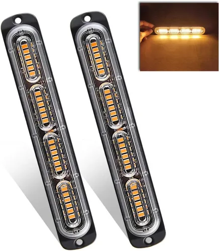 Miniatura 11 de Luces estroboscópicas de advertencia de emergencia, 2 unidades universales de 24 LED 72 W, montaje en superficie intermitente, color azul