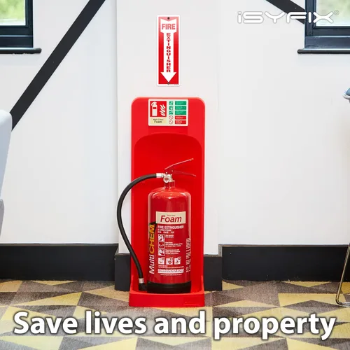 Miniatura 2 de iSYFIX Letrero para extintor de incendios – Paquete de 2 letreros de aluminio 0.040 100% libre de óxido, laminado para máxima resistencia a