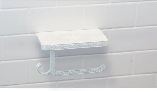 Miniatura 6 de Neater Nest Soporte de papel higiénico reversible con estante para teléfono, estilo decorativo (blanco)