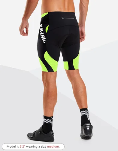 Miniatura 23 de Bikewa Pantalones cortos de ciclismo para hombre, con acolchado 4D, para ciclismo de carretera, con bolsillos con cremallera