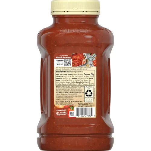 Miniatura 3 de Prego Tomate grueso con salsa de pasta de ajo y cebolla, tarro de 24 onzas