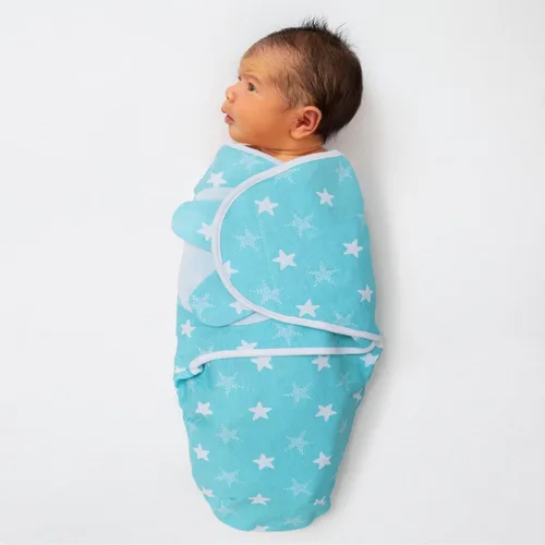 Miniatura 4 de The Peanutshell Juego de manta para bebé para niños o niñas, unisex, paquete de 3, nube y estrellas (mediano/grande 3-6 meses), Azul, verde azulado