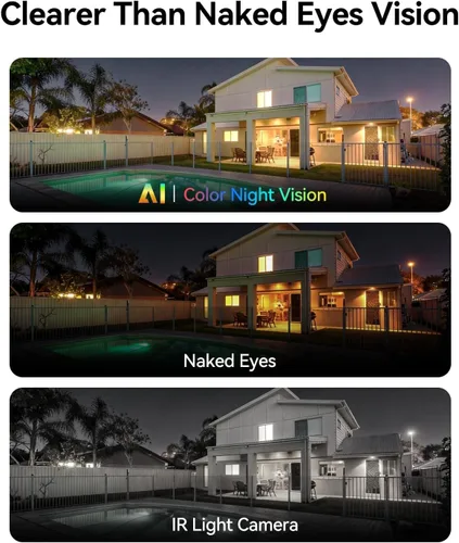 Miniatura 3 de LongPlus Cámara de ventana 4K de 8 MP, cámara Safeview interior con visión nocturna a todo color, detección de vehículos humanos AI, cámara