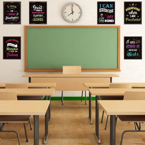 Miniatura 6 de Decoraciones para el aula, 21 pósteres de mentalidad de crecimiento, decoración de tablón de anuncios para escuela, oficina, hogar, 11 x 14 pulgadas