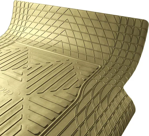 Miniatura 2 de FH Group Alfombrillas de carga para automóvil, alfombra de carga de goma marrón de alta resistencia para automóviles, juego completo de ajuste Beige