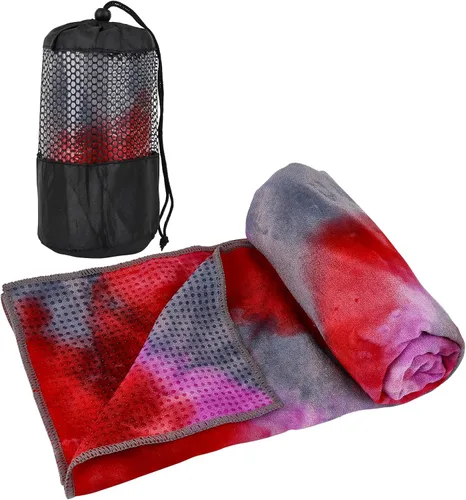 Miniatura 28 de Toallas de yoga, toalla antideslizante para esterilla de yoga caliente con puntos de agarre, manta de yoga de microfibra suave súper absorbente