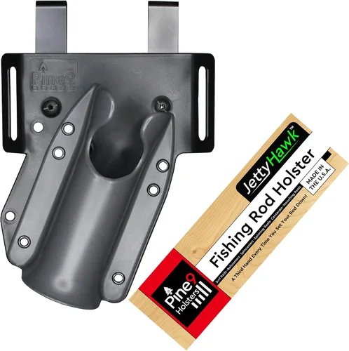 Miniatura 18 de JettyHawk Fishing Rod Hip Holster, Hands-Free Quick-Draw Holder, Fits 1.5-2" Pole, for Spinning, Baitcaster, Centerpin & Surf Rods, Wading & MOLLE
