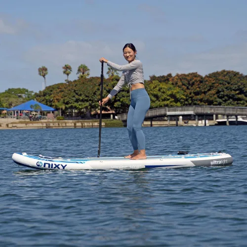 Miniatura 5 de NIXY Venice G5 Cruiser & Yoga Inflatable Paddle Board 10'6" x 34" x 6" Ultra-Light SUP with Welded Seams, Woven Drop Stitch for Safety and Azul