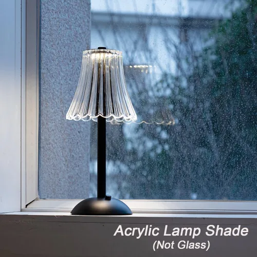 Miniatura 4 de HEQET Lámparas de mesa inalámbricas para el hogar, mesa, comedor, lámparas recargables doradas, lámpara de mesa LED de latón portátil