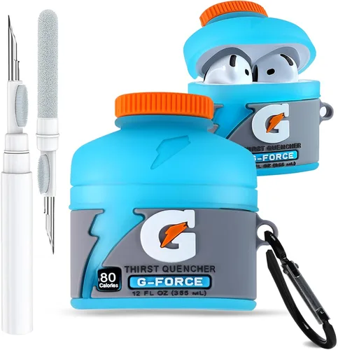 Miniatura 12 de Toyuma Funda para AirPods 4, diseño de dibujos animados kawaii, divertida funda de silicona suave 3D con llavero y kit de limpieza para mujeres