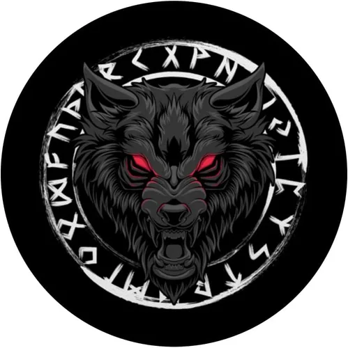 Miniatura 3 de Fenrir Viking Wolf - Mitolgy nórdica - Paganismo nórdico vikingo PopSockets intercambiables PopGrip