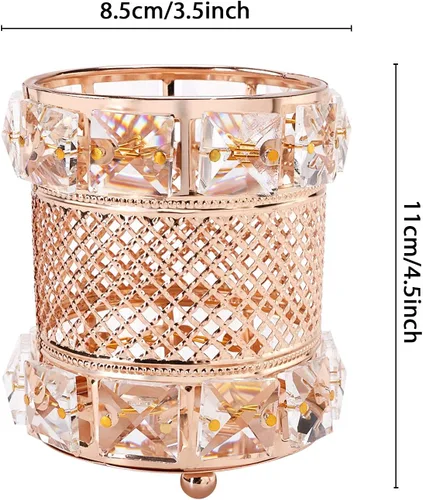 Miniatura 5 de Barelove Organizador de brochas de maquillaje de cristal, vaso de almacenamiento de pinceles para cosméticos, hecho a mano, soporte para lápices