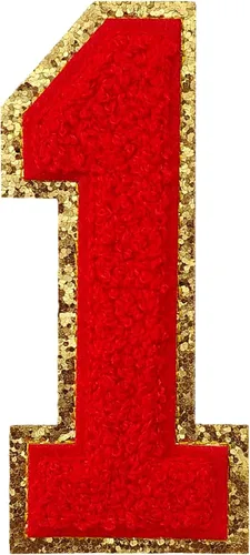 Miniatura 60 de GYGYL - 3 parches de letras deportivas de felpilla con purpurina, parches para planchar de tamaño grande para decoración de disfraces