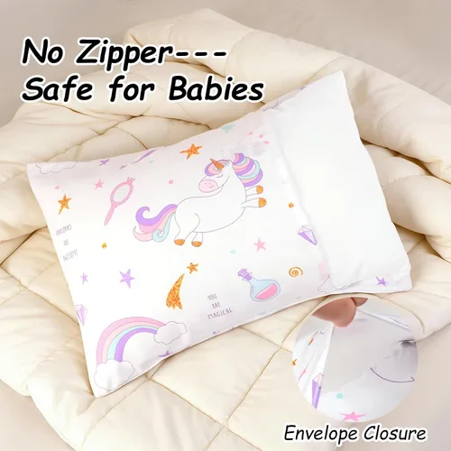 Miniatura 4 de UOMNY Fundas de almohada para niños pequeños para almohadas de 13X18 12x16 14x19 Funda de almohada de unicornio para niñas Paquete de 2 Fundas