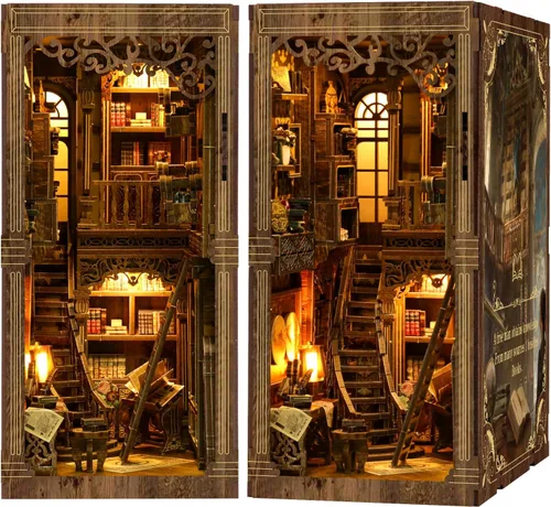 Kit de rincón de libros, colección de libros antiguos, kit de casa en miniatura, muñeca de casa pequeña para adultos, estantería para familiares y