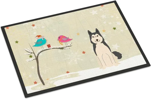 Caroline's Treasures BB2497JMAT - Tapete para puerta delantera de Laika Spitz de Siberia Occidental, 24 x 36 pulgadas, tapete para puerta delantera,