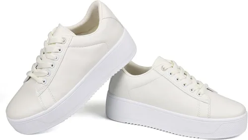 Miniatura 4 de JABASIC Zapatos deportivos de moda para mujer, con cordones, elegantes y cómodos para caminar