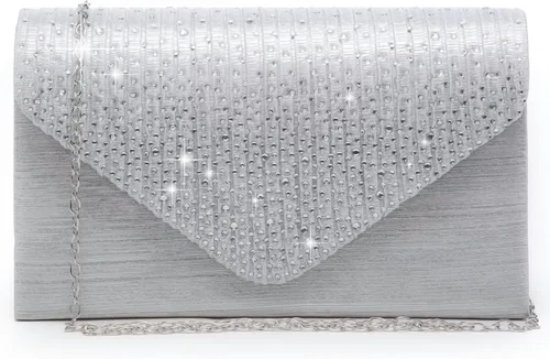 Dasein Bolso de mano de satén esmerilado para mujer, bolso cruzado para fiesta, graduación, boda, sobre